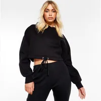 Missguided Women's Black Cropped Hoodies