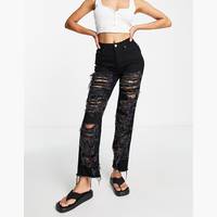 ASOS DESIGN Women's Black Ripped Jeans