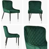 Lakeland Furniture Green Velvet Dining Chairs
