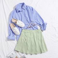 SHEIN Women's Green Pleated Skirts