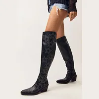 NASTY GAL Women's Leather Thigh High Boots