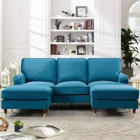 Wilko Blue Velvet Sofas