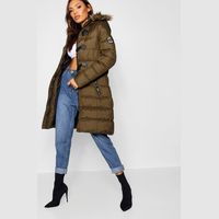 Boohoo Parka With Fur Hood for Women