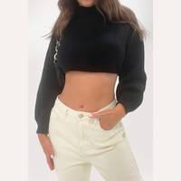 Missguided Women's Black Cropped Jumpers
