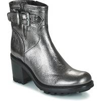Rubber Sole Womens Silver Ankle Boots