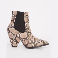 Everything5Pounds Women's Snake Print Ankle Boots