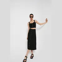 Warehouse Women's Black Midi Skirts