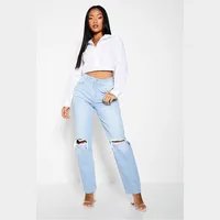 I Saw It First Women's Petite Straight Leg Jeans