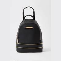 River Island patent embossed backpack in black