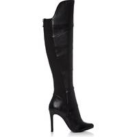 Moda In Pelle Women's Black Leather Knee High Boots