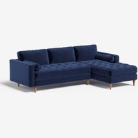 Next Blue Velvet Sofas