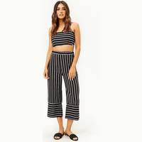Forever 21 Women's Wide Leg Patterned Trousers