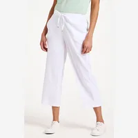 Bonmarché Women's White Cropped Trousers