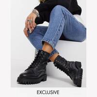ASOS Women's Black Lace Up Ankle Boots
