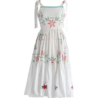 Wolf & Badger Sugar Cream Vintage Women's Back Zipper Dresses