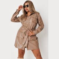 Missguided Women's Leather Shirt Dresses