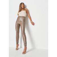 Missguided Women's High Waisted Leather Trousers