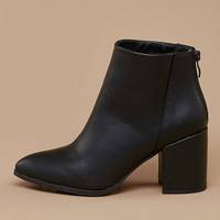 SHEIN Women's Black Heel Boots