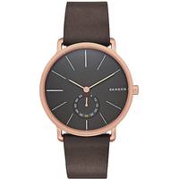 H Samuel Rose Gold Watch With Black Leather Strap for Men