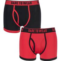 Mens 2 Pack Dare to Wear Fitted Keyhole Trunks with Exclusive Network Art Design 