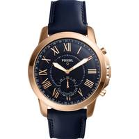 House Of Fraser Rose Gold Watch With Black Leather Strap for Men