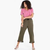 Simply Be Women's Cropped Linen Trousers