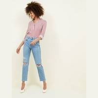 New Look Womens Ripped Mom Jeans