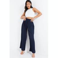 QUIZ Women's High Waisted Petite Trousers