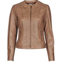 Naf Naf Women's Brown Leather Jacket