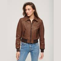 Superdry Women's Tan Leather Jackets