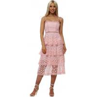 Spartoo Women's Pink Lace Dresses