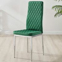 Wilko Furniturebox UK Green Velvet Dining Chairs