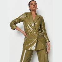 Missguided Women's Green Leather Jackets
