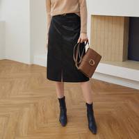 SHEIN Women's Leather Midi Skirts