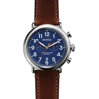 Shinola Mens Chronograph Watches With Leather Strap