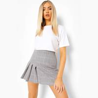 boohoo Women's Grey Pleated Skirts