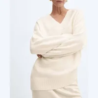 Mango Women's Oversized V Neck Jumpers