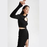 DeFacto Women's Black Cropped Jumpers