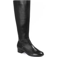 Pavers Shoes Women's Black Leather Knee High Boots