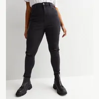 New Look Women's Black Ripped Jeans