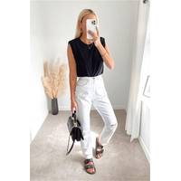 I Saw It First Women's White High Waisted Jeans