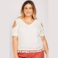 Everything5Pounds Plus Size Cold Shoulder Tops