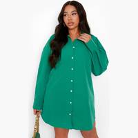 boohoo Women's Green Shirt Dresses