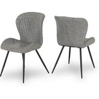 Seconique Grey Leather Dining Chairs