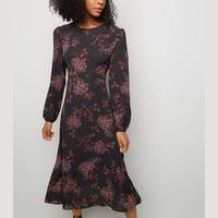 Apricot Midi Dresses With Sleeves for Women