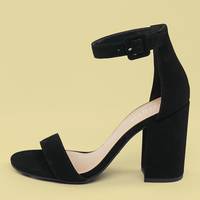 SHEIN Women's Black Strappy Heels