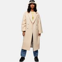 Topshop Women's Camel Double-Breasted Coats