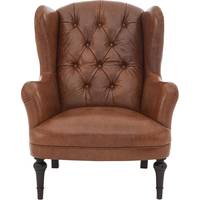 Furniture Village Brown Leather Armchairs
