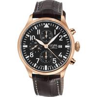 Gevril Mens Chronograph Watches With Leather Strap
