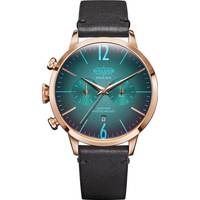Welder Mens Rose Gold Watch With Black Leather Strap